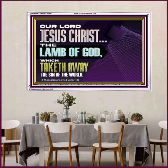 THE LAMB OF GOD WHICH TAKETH AWAY THE SIN OF THE WORLD  Children Room Wall Acrylic Frame  GWAMAZEMENT12991  