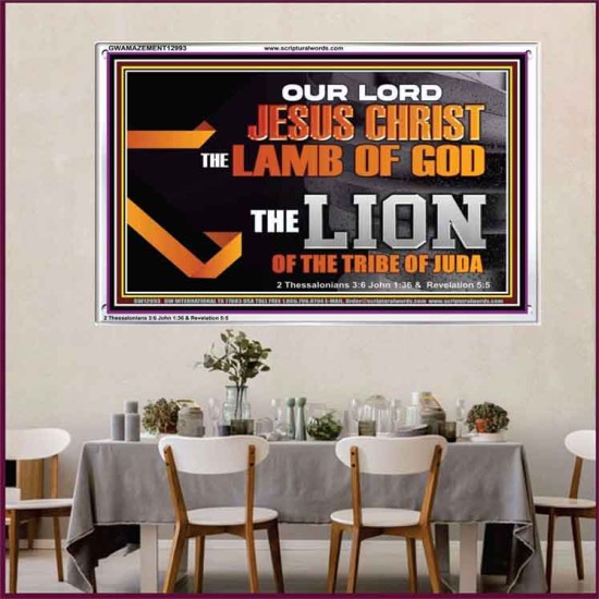 THE LION OF THE TRIBE OF JUDA CHRIST JESUS  Ultimate Inspirational Wall Art Acrylic Frame  GWAMAZEMENT12993  