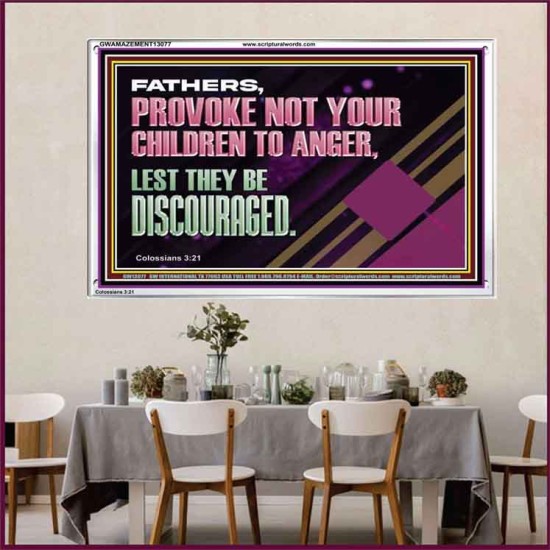 FATHER PROVOKE NOT YOUR CHILDREN TO ANGER  Unique Power Bible Acrylic Frame  GWAMAZEMENT13077  