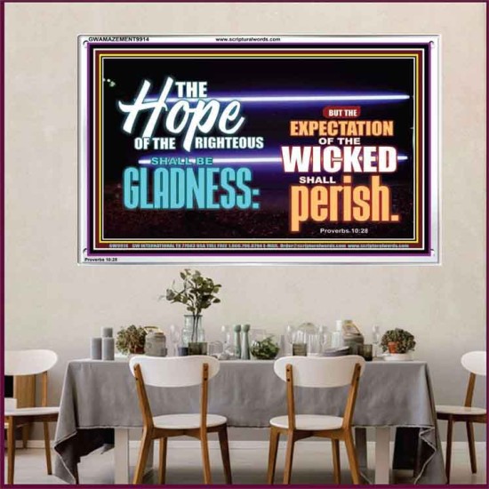 THE HOPE OF RIGHTEOUS IS GLADNESS  Scriptures Wall Art  GWAMAZEMENT9914  