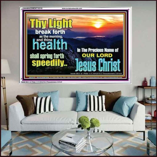 THY HEALTH WILL SPRING FORTH SPEEDILY  Custom Inspiration Scriptural Art Acrylic Frame  GWAMAZEMENT10319  