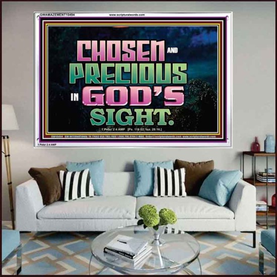 CHOSEN AND PRECIOUS IN THE SIGHT OF GOD  Modern Christian Wall Décor Acrylic Frame  GWAMAZEMENT10494  