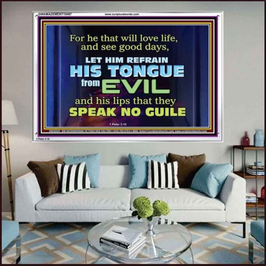 KEEP YOUR TONGUES FROM ALL EVIL  Bible Scriptures on Love Acrylic Frame  GWAMAZEMENT10497  