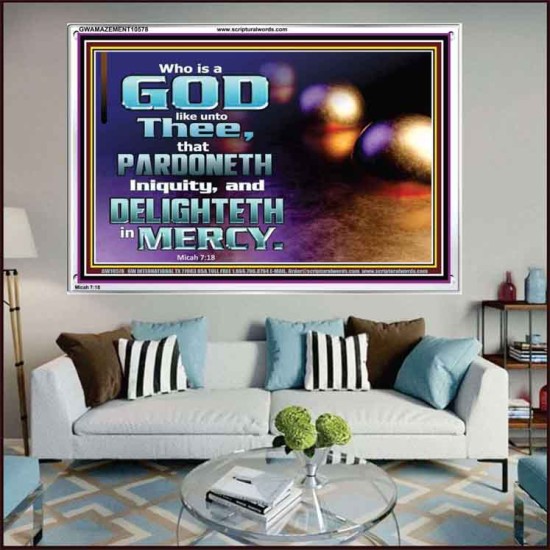 JEHOVAH OUR GOD WHO PARDONETH INIQUITIES AND DELIGHTETH IN MERCIES  Scriptural Décor  GWAMAZEMENT10578  