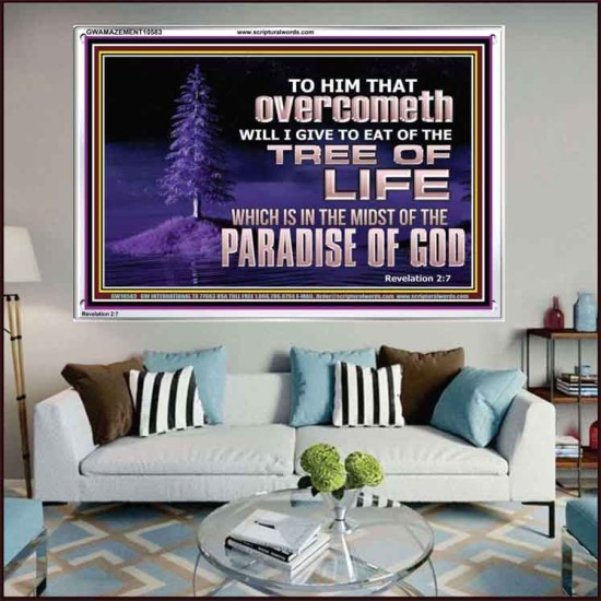 HE THAT OVERCOMETH  Bible Verse Acrylic Frame  GWAMAZEMENT10583  