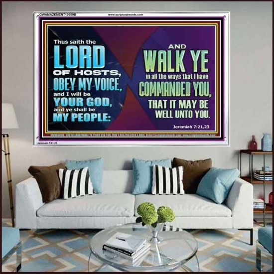 WALK YE IN ALL THE WAYS I HAVE COMMANDED YOU  Custom Christian Artwork Acrylic Frame  GWAMAZEMENT10609B  