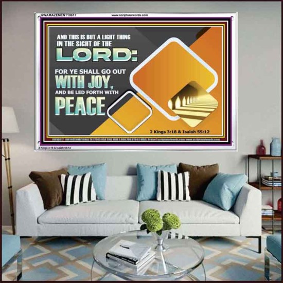 GO OUT WITH JOY AND BE LED FORTH WITH PEACE  Custom Inspiration Bible Verse Acrylic Frame  GWAMAZEMENT10617  