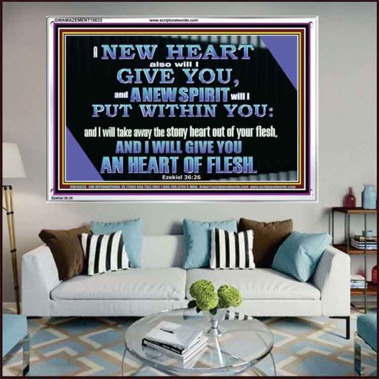 I WILL GIVE YOU A NEW HEART AND NEW SPIRIT  Bible Verse Wall Art  GWAMAZEMENT10633  