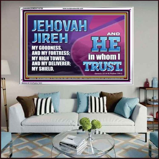 JEHOVAH JIREH OUR GOODNESS FORTRESS HIGH TOWER DELIVERER AND SHIELD  Encouraging Bible Verses Acrylic Frame  GWAMAZEMENT10750  