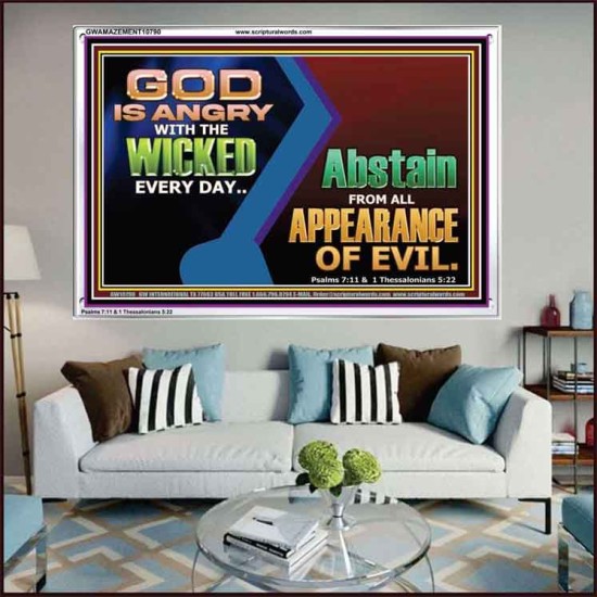 GOD IS ANGRY WITH THE WICKED EVERY DAY  Biblical Paintings Acrylic Frame  GWAMAZEMENT10790  