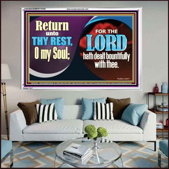 THE LORD HATH DEALT BOUNTIFULLY WITH THEE  Contemporary Christian Art Acrylic Frame  GWAMAZEMENT10792  