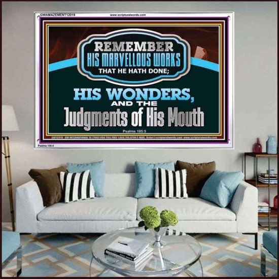 REMEMBER HIS MARVELLOUS WORKS THAT HE HATH DONE  Unique Power Bible Acrylic Frame  GWAMAZEMENT12019  