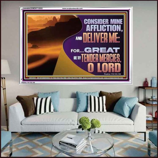 CONSIDER MINE AFFLICTION O LORD  Christian Artwork Glass Acrylic Frame  GWAMAZEMENT12052  