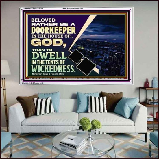 BELOVED RATHER BE A DOORKEEPER IN THE HOUSE OF GOD  Bible Verse Acrylic Frame  GWAMAZEMENT12105  