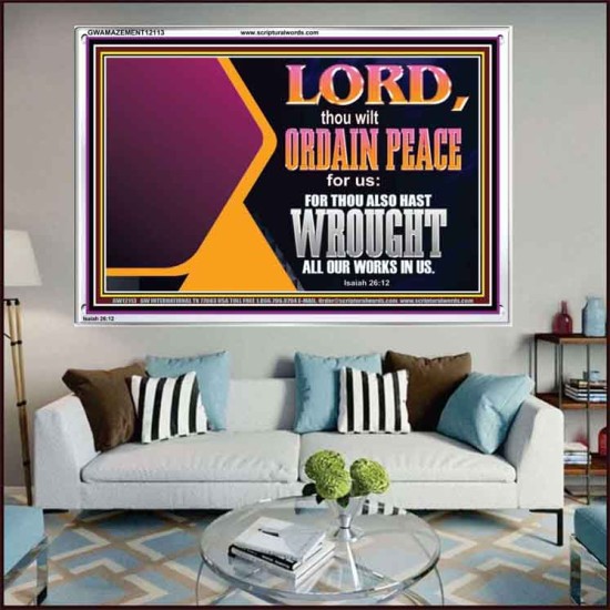 THE LORD WILL ORDAIN PEACE FOR US  Large Wall Accents & Wall Acrylic Frame  GWAMAZEMENT12113  