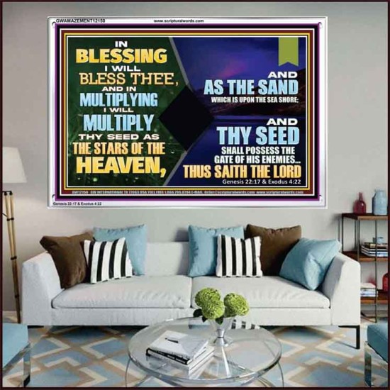 IN BLESSING I WILL BLESS THEE  Unique Bible Verse Acrylic Frame  GWAMAZEMENT12150  