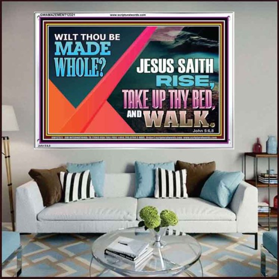 JESUS SAITH RISE TAKE UP THY BED AND WALK  Unique Scriptural Acrylic Frame  GWAMAZEMENT12321  