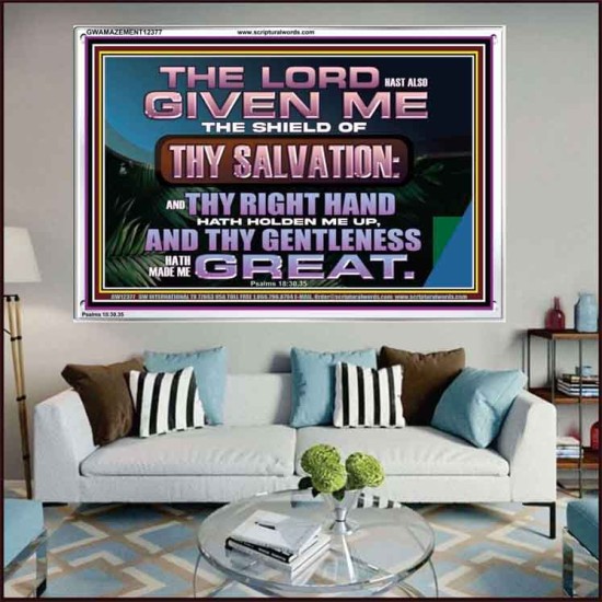 THY RIGHT HAND HATH HOLDEN ME UP  Ultimate Inspirational Wall Art Acrylic Frame  GWAMAZEMENT12377  