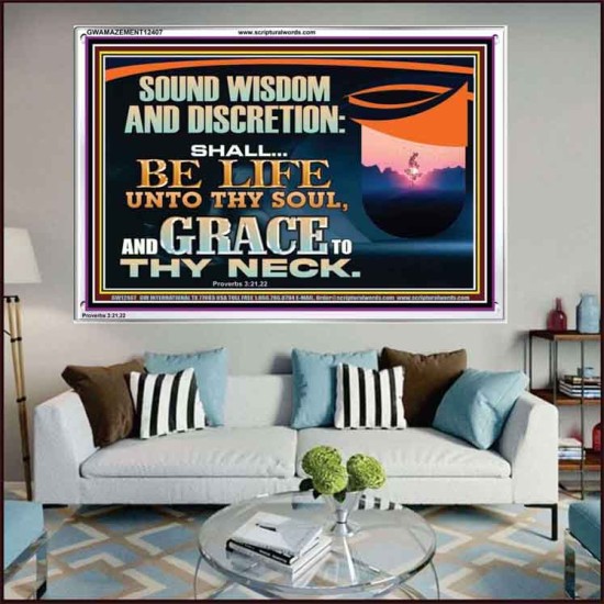 SOUND WISDOM AND DISCRETION SHALL BE LIFE UNTO THY SOUL  Children Room Wall Acrylic Frame  GWAMAZEMENT12407  