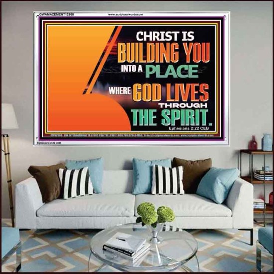 A PLACE WHERE GOD LIVES THROUGH THE SPIRIT  Contemporary Christian Art Acrylic Frame  GWAMAZEMENT12968  