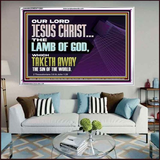 THE LAMB OF GOD WHICH TAKETH AWAY THE SIN OF THE WORLD  Children Room Wall Acrylic Frame  GWAMAZEMENT12991  