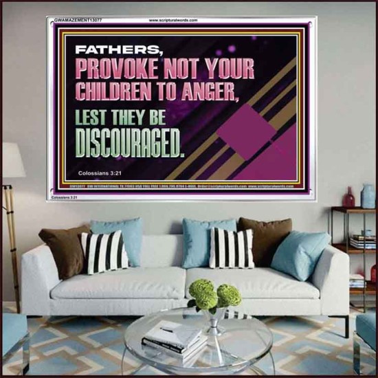 FATHER PROVOKE NOT YOUR CHILDREN TO ANGER  Unique Power Bible Acrylic Frame  GWAMAZEMENT13077  