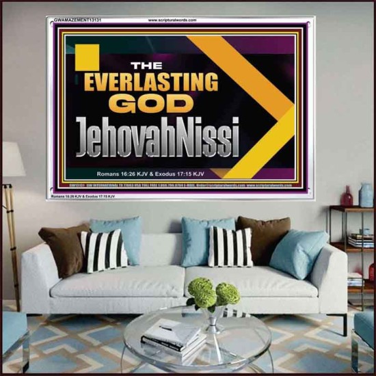 THE EVERLASTING GOD JEHOVAHNISSI  Contemporary Christian Art Acrylic Frame  GWAMAZEMENT13131  