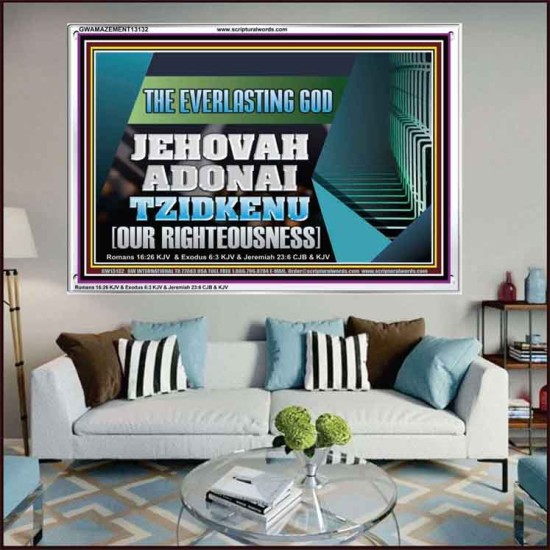 THE EVERLASTING GOD JEHOVAH ADONAI TZIDKENU OUR RIGHTEOUSNESS  Contemporary Christian Paintings Acrylic Frame  GWAMAZEMENT13132  