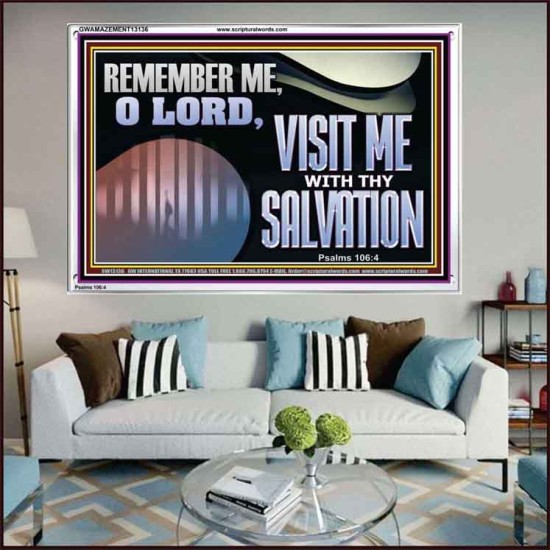 VISIT ME O LORD WITH THY SALVATION  Glass Acrylic Frame Scripture Art  GWAMAZEMENT13136  