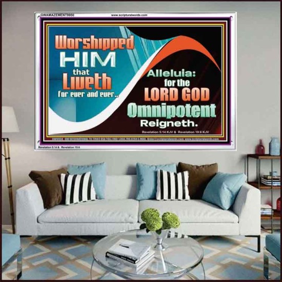 WORSHIP HIM THAT LIVETH FOR EVER AND EVER  Christian Paintings  GWAMAZEMENT9950  