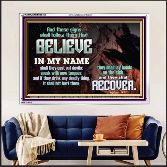 IN MY NAME SHALL THEY CAST OUT DEVILS  Christian Quotes Acrylic Frame  GWAMAZEMENT10460  