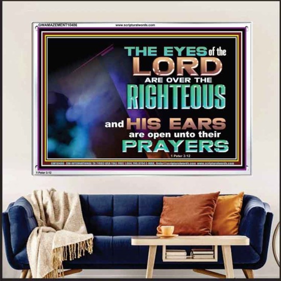 THE EYES OF THE LORD ARE OVER THE RIGHTEOUS  Religious Wall Art   GWAMAZEMENT10486  