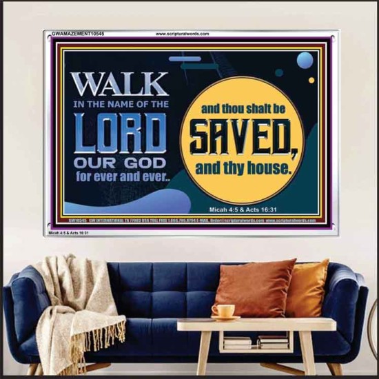 WALK IN THE NAME OF THE LORD JEHOVAH  Christian Art Acrylic Frame  GWAMAZEMENT10545  