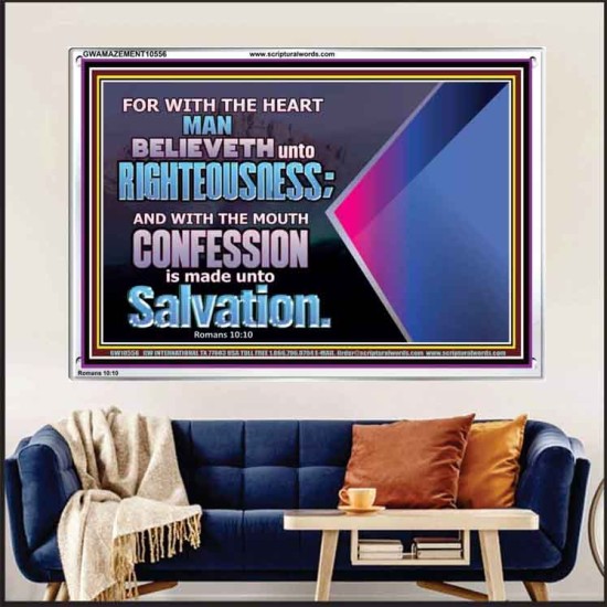 TRUSTING WITH THE HEART LEADS TO RIGHTEOUSNESS  Christian Quotes Acrylic Frame  GWAMAZEMENT10556  