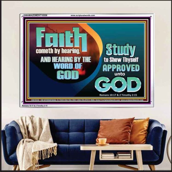 FAITH COMES BY HEARING THE WORD OF CHRIST  Christian Quote Acrylic Frame  GWAMAZEMENT10558  