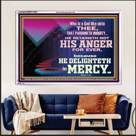 THE LORD DELIGHTETH IN MERCY  Contemporary Christian Wall Art Acrylic Frame  GWAMAZEMENT10564  