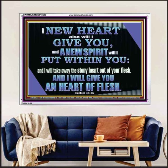 I WILL GIVE YOU A NEW HEART AND NEW SPIRIT  Bible Verse Wall Art  GWAMAZEMENT10633  