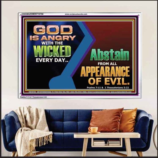 GOD IS ANGRY WITH THE WICKED EVERY DAY  Biblical Paintings Acrylic Frame  GWAMAZEMENT10790  