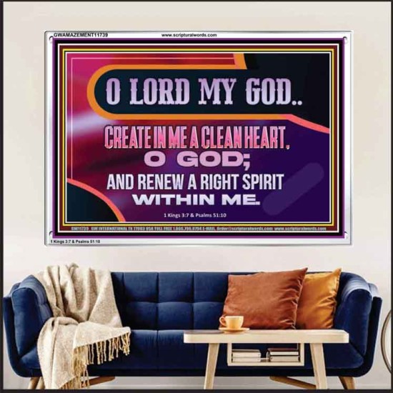 CREATE IN ME A CLEAN HEART O GOD  Bible Verses Acrylic Frame  GWAMAZEMENT11739  