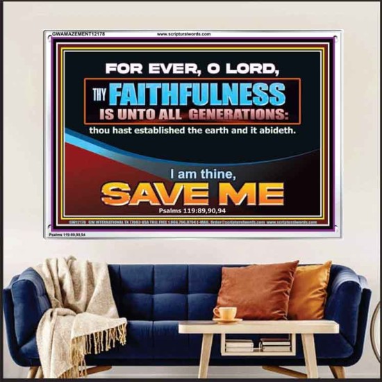 O LORD THOU HAST ESTABLISHED THE EARTH AND IT ABIDETH  Large Scriptural Wall Art  GWAMAZEMENT12178  