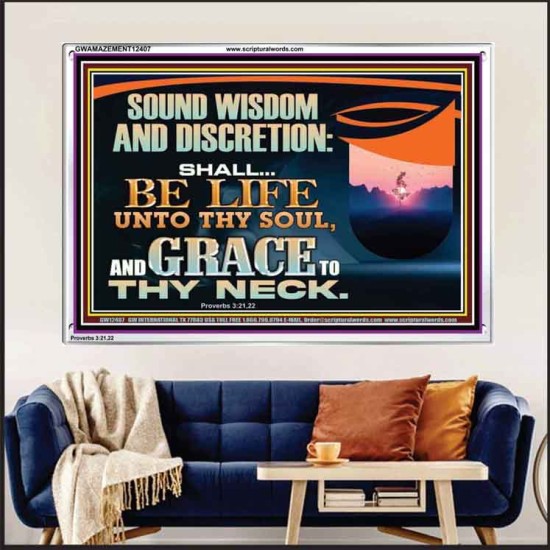 SOUND WISDOM AND DISCRETION SHALL BE LIFE UNTO THY SOUL  Children Room Wall Acrylic Frame  GWAMAZEMENT12407  