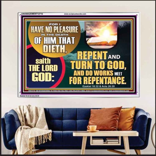 REPENT AND TURN TO GOD AND DO WORKS MEET FOR REPENTANCE  Christian Quotes Acrylic Frame  GWAMAZEMENT12716  