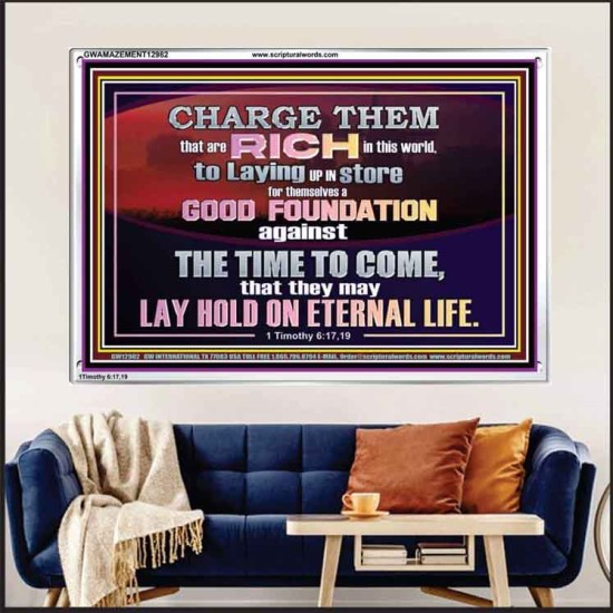 GOOD FOUNDATION AGAINST THE TIME TO COME  Scriptural Portrait Glass Acrylic Frame  GWAMAZEMENT12982  