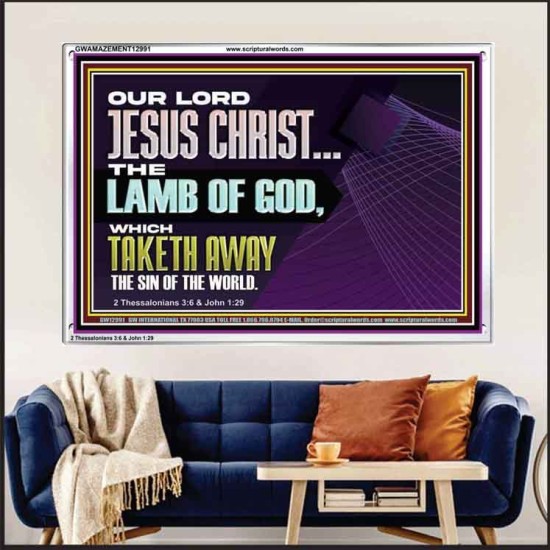 THE LAMB OF GOD WHICH TAKETH AWAY THE SIN OF THE WORLD  Children Room Wall Acrylic Frame  GWAMAZEMENT12991  