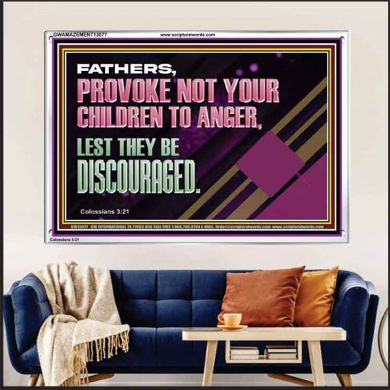 FATHER PROVOKE NOT YOUR CHILDREN TO ANGER  Unique Power Bible Acrylic Frame  GWAMAZEMENT13077  