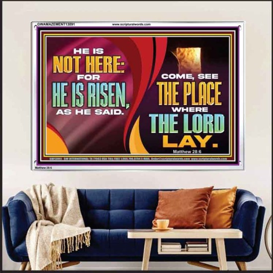 HE IS NOT HERE FOR HE IS RISEN  Children Room Wall Acrylic Frame  GWAMAZEMENT13091  