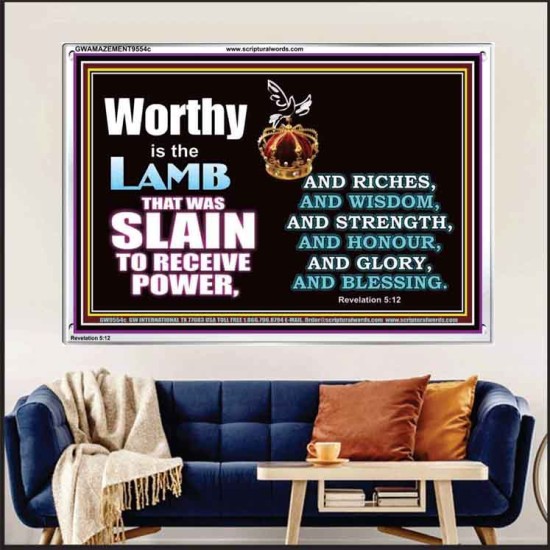 LAMB OF GOD GIVES STRENGTH AND BLESSING  Sanctuary Wall Acrylic Frame  GWAMAZEMENT9554c  