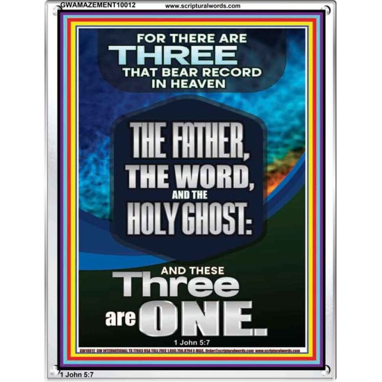 THE THREE THAT BEAR RECORD IN HEAVEN  Righteous Living Christian Portrait  GWAMAZEMENT10012  