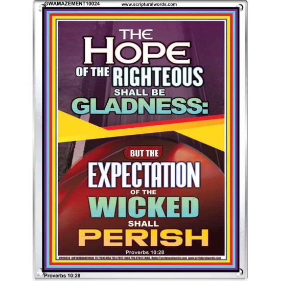THE HOPE OF THE RIGHTEOUS IS GLADNESS  Children Room Portrait  GWAMAZEMENT10024  