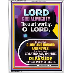 THOU ART WORTHY O LORD GOD ALMIGHTY  Christian Art Work Portrait  GWAMAZEMENT10039  "24x32"